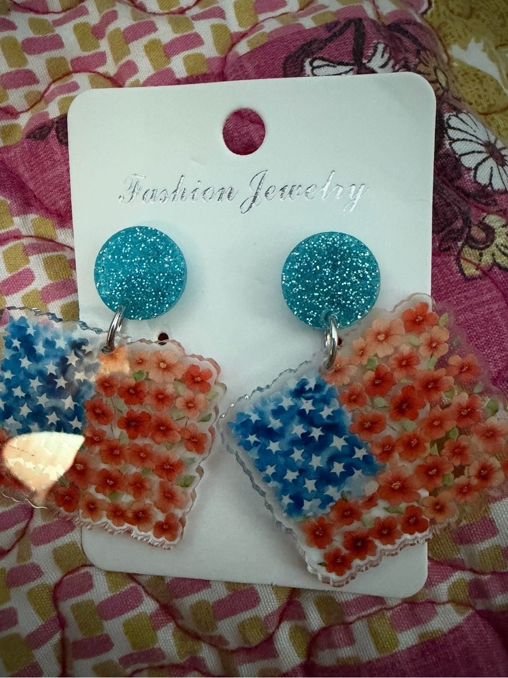 Fashion Jewelry American Flag Earrings